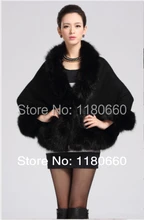 New elegant cashmere shawl imitation fox fur cape coat jacket women women leather jacket fur leather