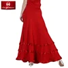Custom 6 color women long ballroom quick set dance skirt with satin lace