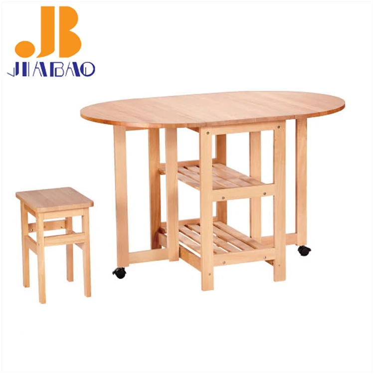 Modern Wood Restaurant Folding Expandable Dining Table Set Design With