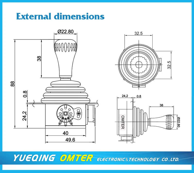 Om205b1m1 Two Axis Potentiometer Control Lever Buy Control Lever,2 Axis Control Lever,2 Axis