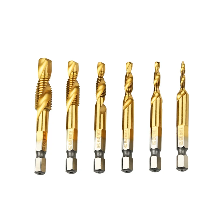 High Speed Steel 6pcs M3 M4 M5 M6 M8 M10 Screw Thread Combination Drill ...