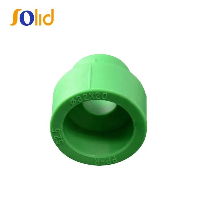 SOLID Green PPR Fittings reducer plastic pipe Reducing Socket Coupling