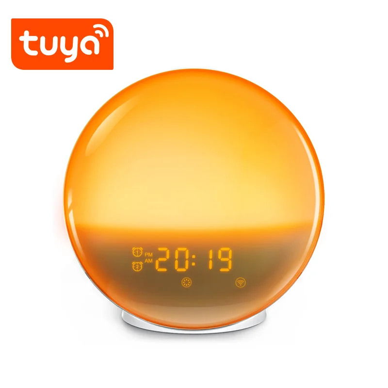 Touch Sensor Sunrise Wake Up Light Digital Night Light Alarm Clock With App Remote Control Buy Alarm Clock Wake Up Light Alarm Clock Radio Led Light Wall Clock Product On Alibaba Com