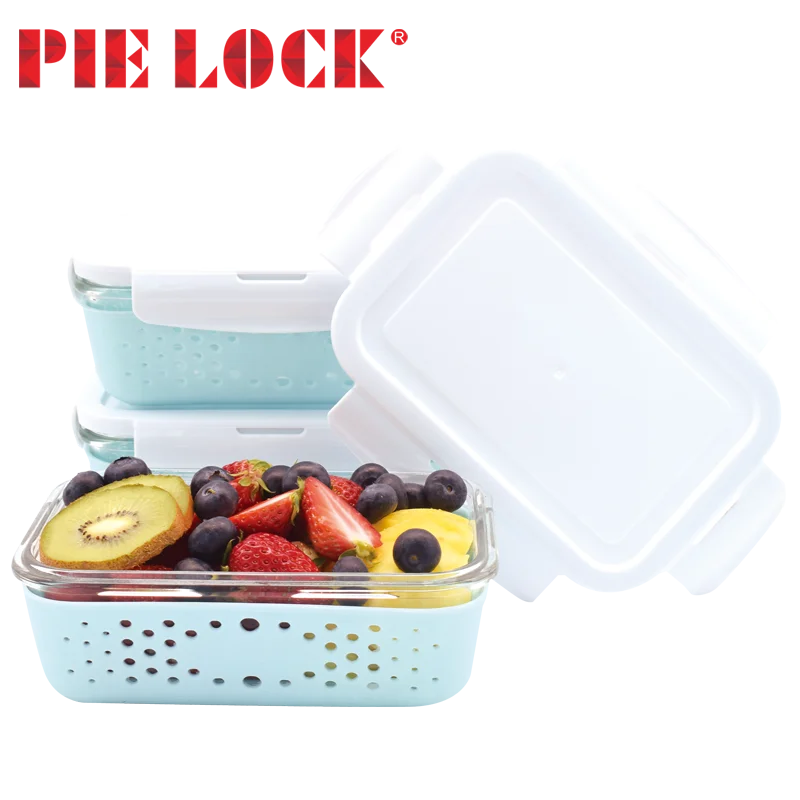 Customized Silicone Sleeve Glass Meal Prep Container Glass Food