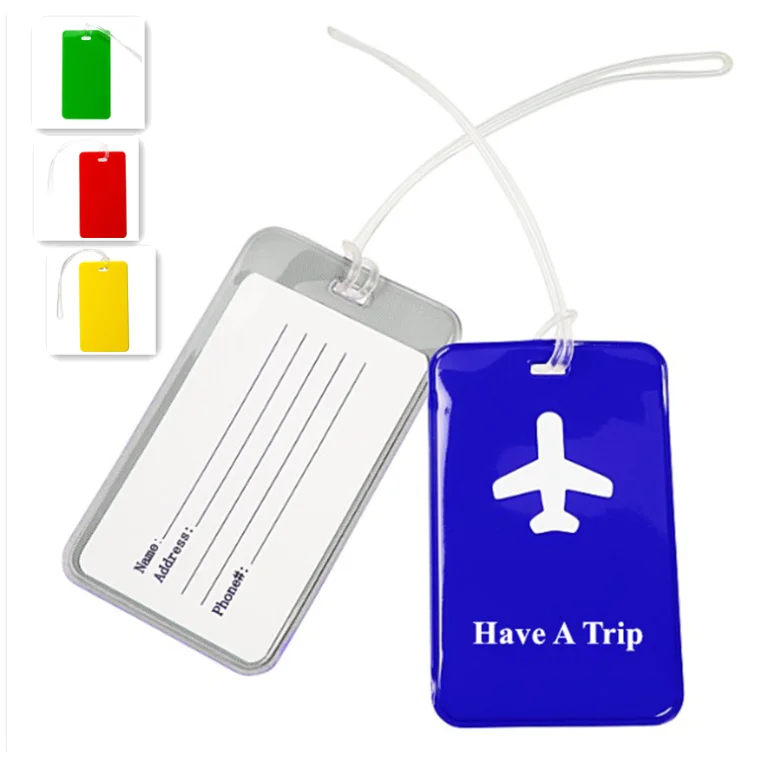 Custom Novelty Sublimation Printed Pu Leather Luggage Bag Tags For