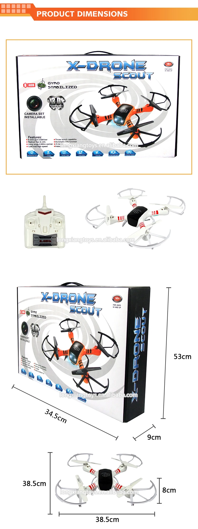 Hot New aerial photography aircraft helicopter model toy, rc drone with hd camera quadcopter