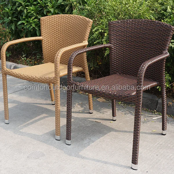 Ecnormical Cheap Garden Wicker Dining Chair Wicker Arm Chair In Light