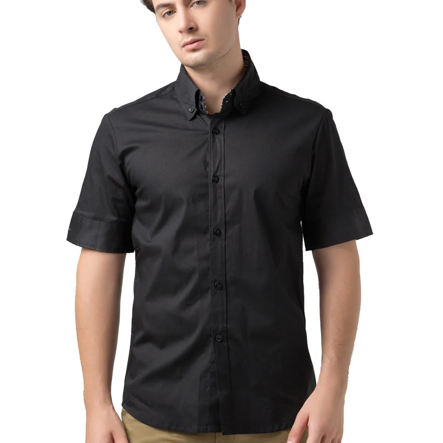 black short sleeve dress shirt