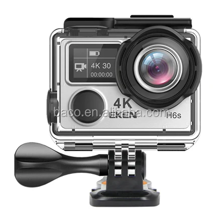 WFDG Ek-en H6S Aktion WiFi Kamera 4k 30fps Ultra HD mit Amb-Arella A12-Chip im Inneren 30m Wasserdichten Mini pro Sport Kamera EIS F11.10C Bundle : Optino 2, Color : Black