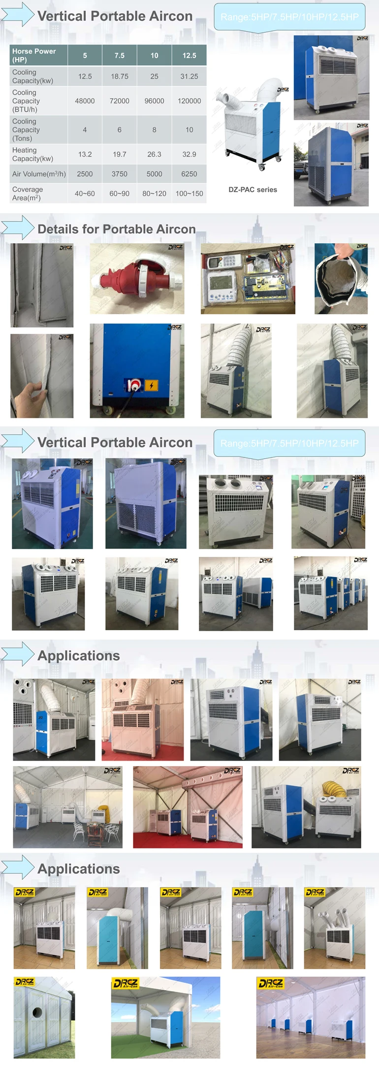 Drez 12.5HP Portable-Aircon 10 Ton Mobile Air Conditioner for Canopy