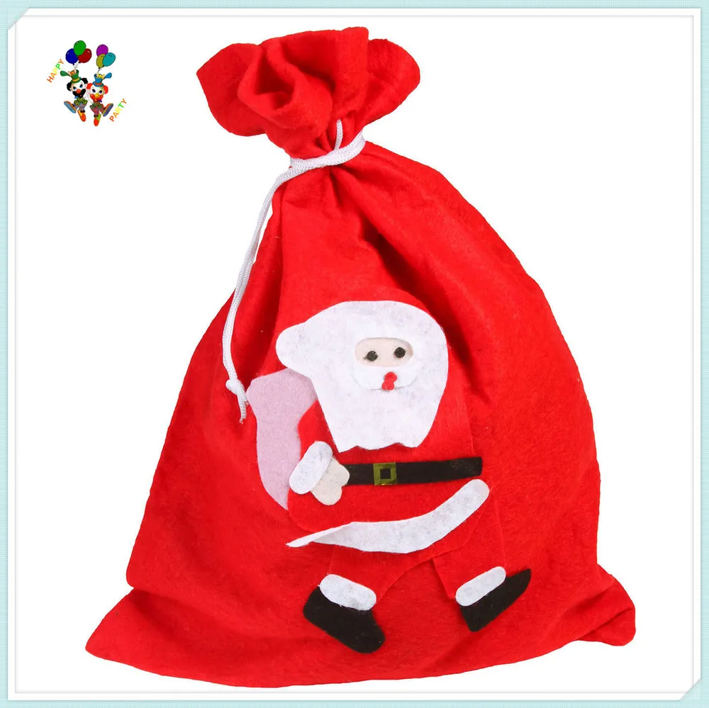 无纺布毡抽绳圣诞派对袋礼物圣诞老人麻袋 hpc-1048