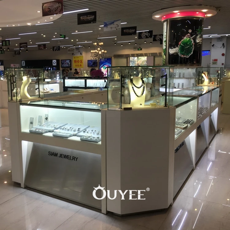 Mall Kiosk Glass Jewelry Showcase Furniture Custom Jewellery Kiosk