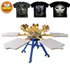 NS606-ESU manual 6 color 6 station Double rotary t-shirt digital offset silk screen printing press machine for sale