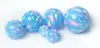 OP26 Blue Rainbow flash Synthetic Opal Beads, Opal Ball