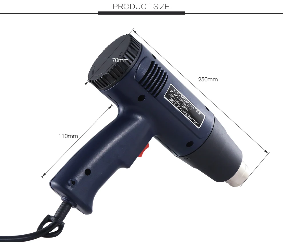 BEST-3A Digital LCD Heat Gun 110/220V 1600W Power AdjustableTemperature DIY Use Electric Power Tool Portable Digital Hot Air Gun