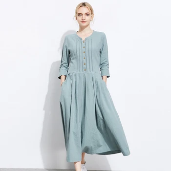 long sleeve maxi cotton dress