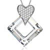 S139-30353 Xuping square link fine fashionable jewelry+copper heart pendant necklace crystals from Swarovski+fashion jewellery