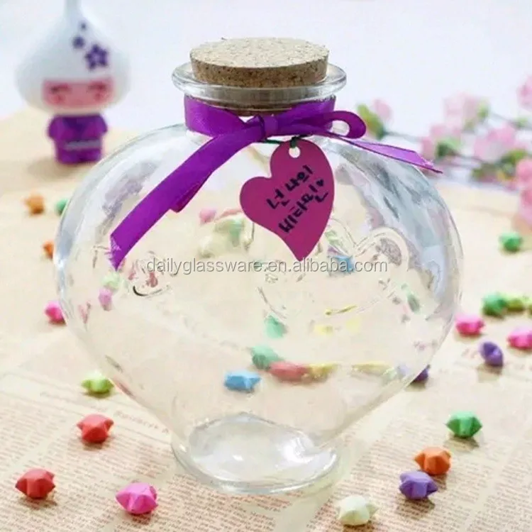 Daily Heart Shaped Glass Jar Cork Lid 50ml 80ml 350ml 650ml 750ml Buy
