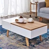 Modern multifunction height adjust lift top wood coffee table