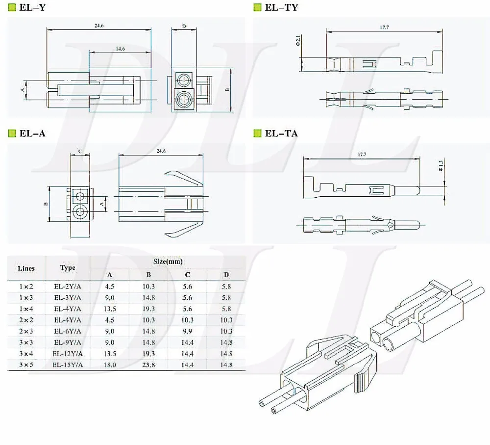 jst EL 4,5 мм ELR-02V ELP-03V ELP-04 з'єднувач дріт-дрот