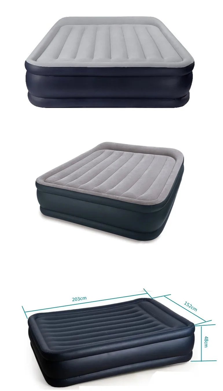Intex67736 Inflatable Double Bed Deluxe Pillow Rest Raised Double