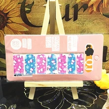 Pink Bule Cute Cartoon cat Nail Arts Nail Sticker Waterproof Nail Decal Sticker Gel Polish French