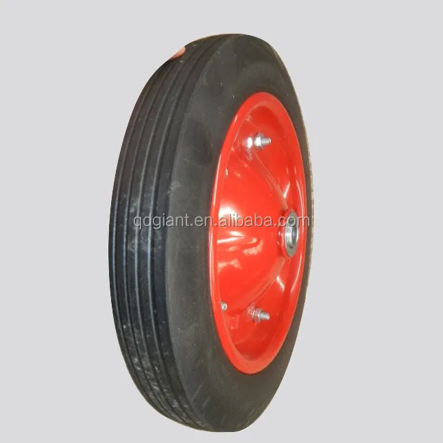China durable 13"x3" steel rim solid rubber wheel