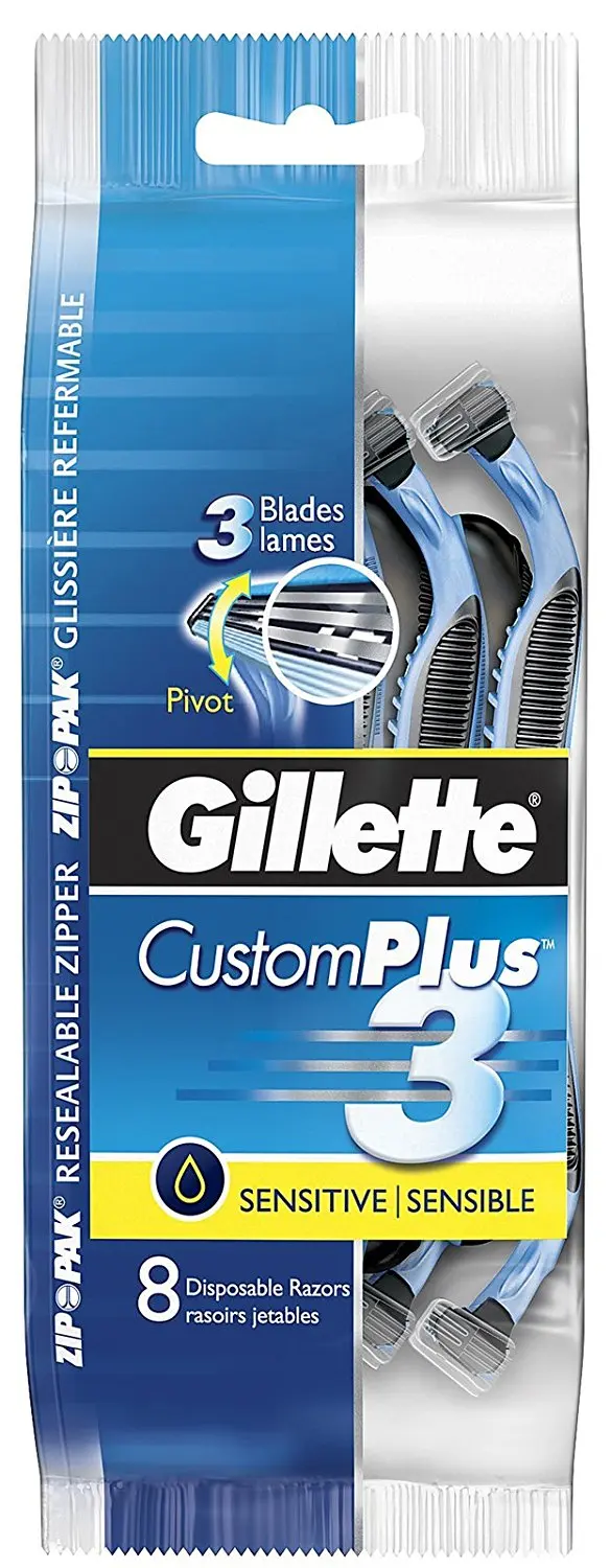 Gillette CustomPlus 3 Sensitive Disposable Razors - 8 ct