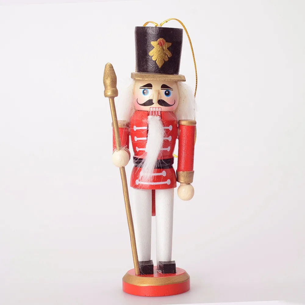 4个 13厘米胡桃夹子圣诞饰品木制玩具士兵胡桃夹子娃娃