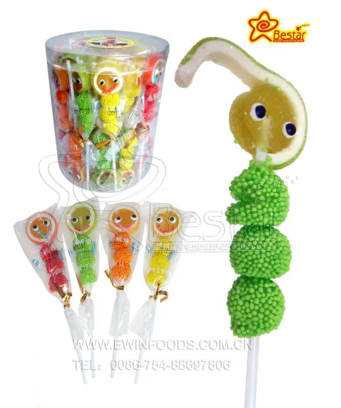 Gelatin Candy Marshmallow Lollipop / Smile Face Jelly Lollipop/ Gummy