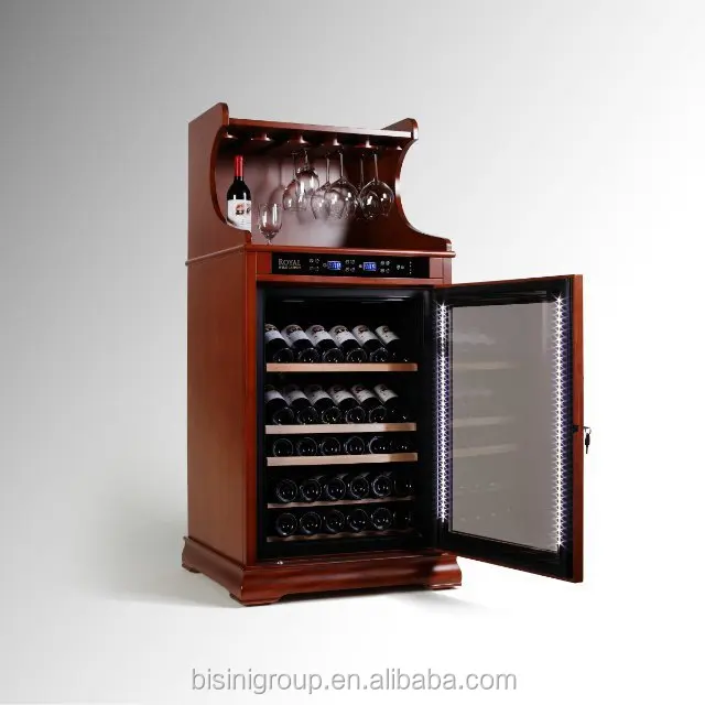 Adjustable Thermostat Refrigerated Wine Storage Wooden Wine