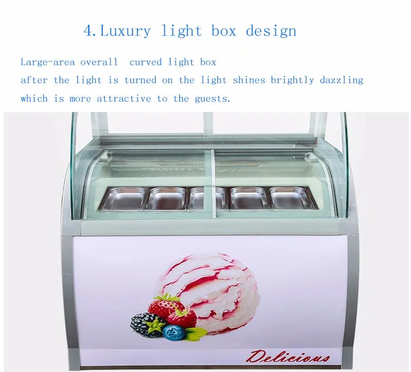 180w Commercial Mini Ice Cream Freezer Parts Ice Cream Ice