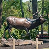 Garden High Quality Bronze Brown Jumping Deer Statue for Sale