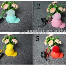 Оптовая продажа простой дизайн мода красочные соответствующего цвета силиконовой резины мех кролика мяч кошелек/сумка с ремешком