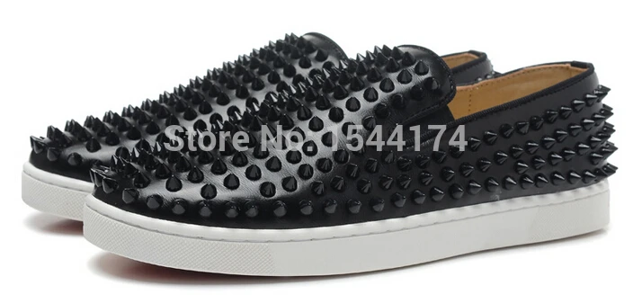 louis vuitton black studded red bottom sneakers