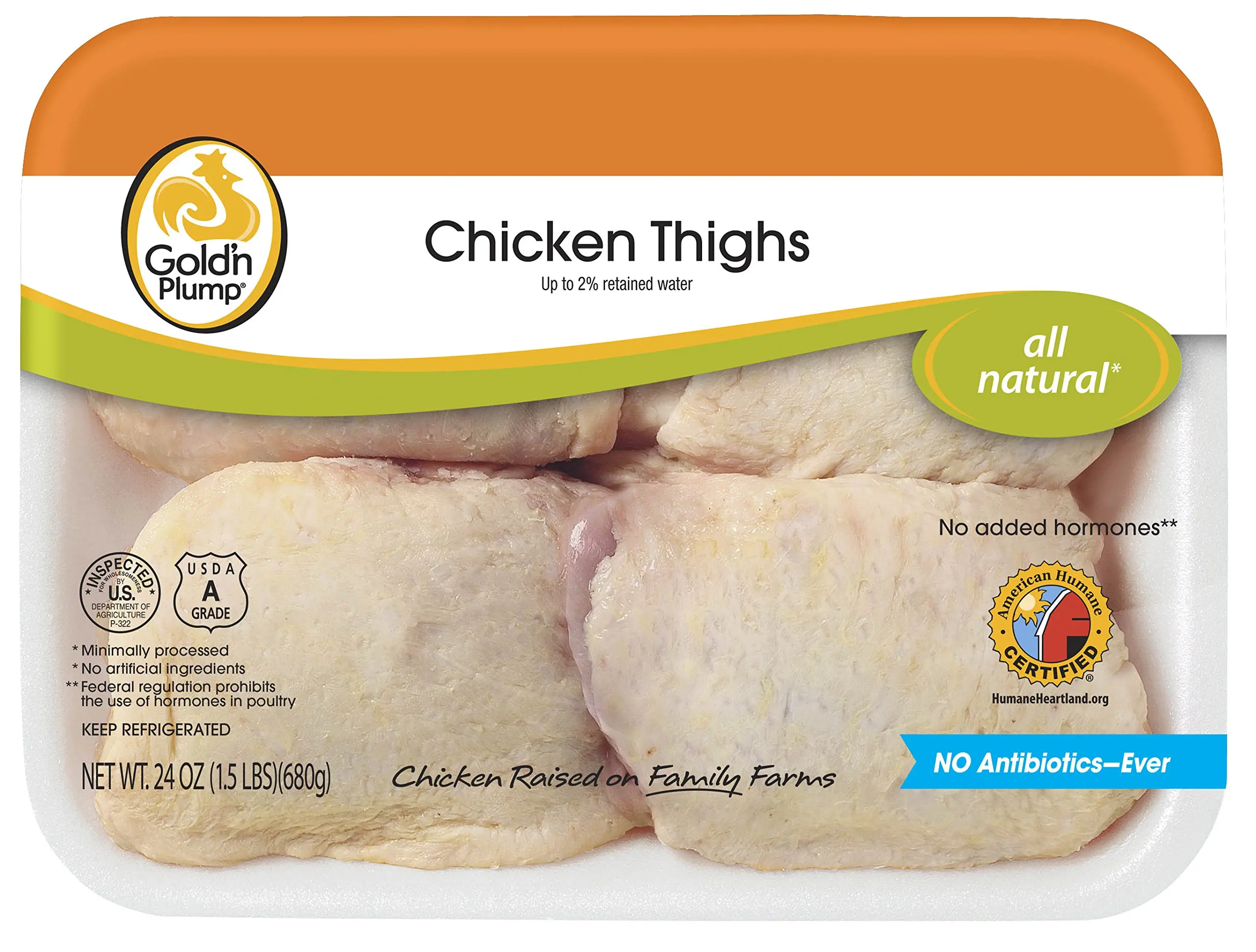 Gold'n Plump, Chicken Thighs, 24 oz