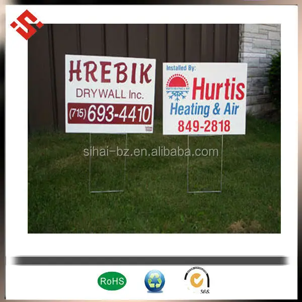 pp material double sides correx sheet yard signs