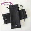 Custom logo soft Suede drawstring comb dust pouches for packaging sunglasses