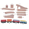 wooden vehicle toys railway train set