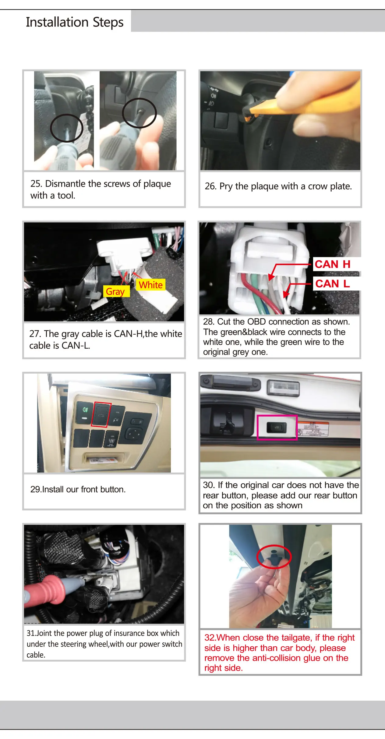 KIT BSM Electric tailgate / Rear power liftgate door / electric tail door for Captiva