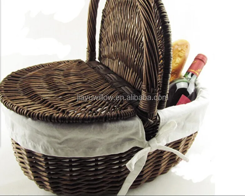 Handmade Wicker Basket For Food Picnic Basket Empty Wicker Picnic