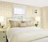 Small European Flower Embellishment Pattern Bedroom Wall Decoration Flock Wallpaper