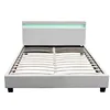 Competitive price queen bed white PU led bed