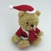 wholesale current Christmas plush toy stock plush santa teddy bear with hat and scarf can shipping immediately festival toy