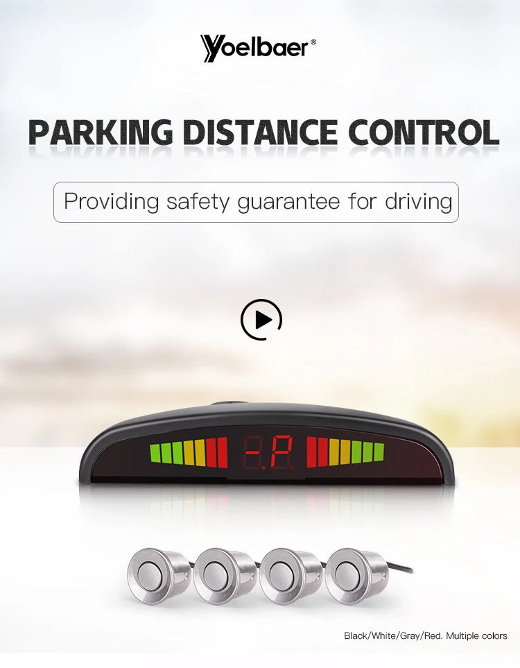 Car Auto Parktronic Parking Sensor with 4/6/8 Sensors Reverse Backup Radar Monitor Detector System with LED Display