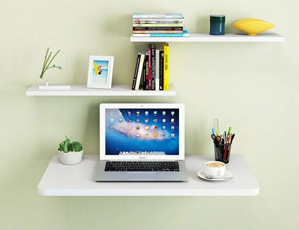 Mmdp Paint Foldable Computer Desk Dining Table Wall-mounted Laptop Desk Wall Hanging Table Learning Table Color Size Optional (Size : 8040cm)