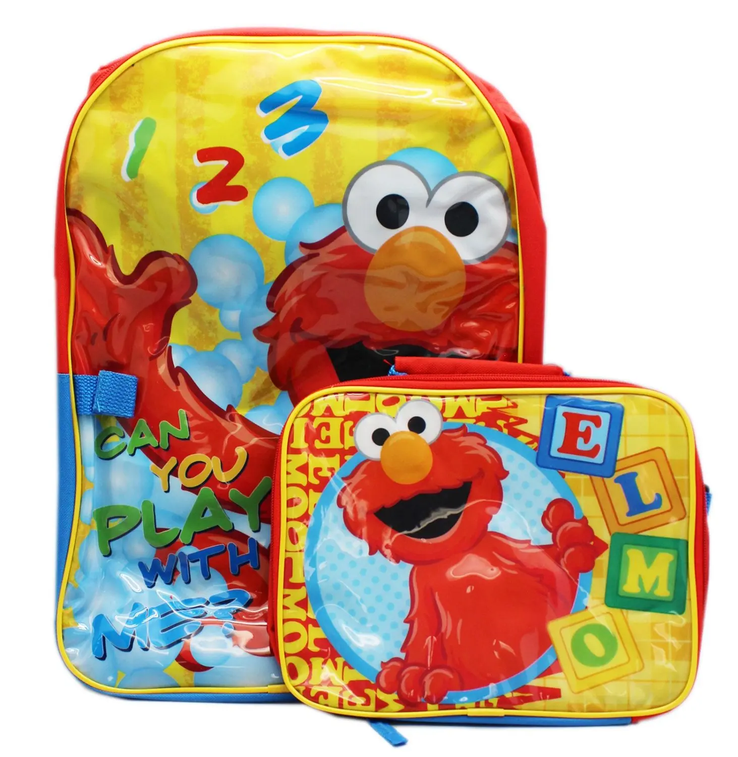 elmo backpack and lunchbox