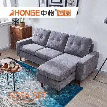 Living Room Fabric Cover Corner Style Latest Set L Shaped Wooden Legs Grey Sofa Designs Sectional