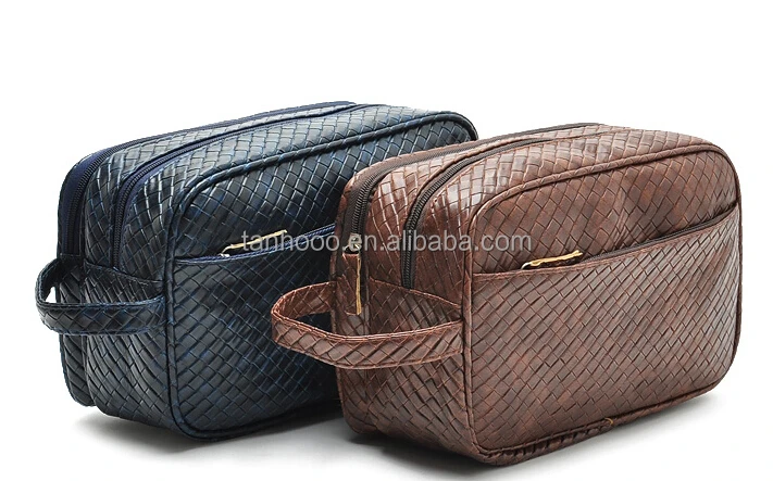 mens leather roll up toiletry bag