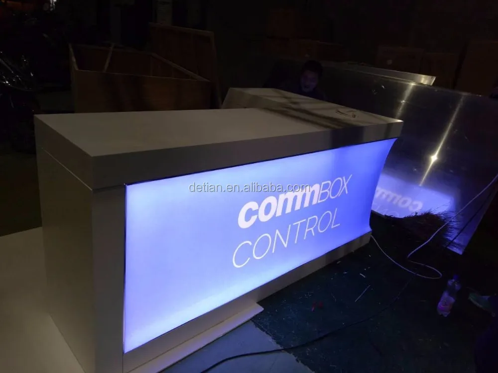 Wooden Modular Exhibition Reception Desk With Lighting Effect For Trade